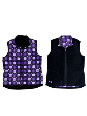 Reversible Black & Purple The Animal Rescue Site Paw Print Vest Size Large